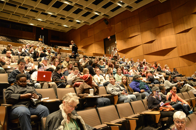 Audience assembling in Main Classroom Auditorium