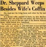 54/07/07 Dr. Sheppard Weeps Besides Wife's Coffin