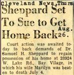 54/08/26 Sheppard Set To Sue to Get Home Back