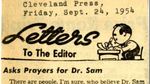 54/09/24 Asks prayers for Dr. Sam (Letter to the editor)