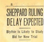 55/05/03 Sheppard Ruling Delay Expected by Cleveland Plain Dealer
